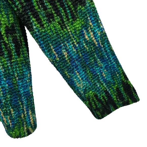 Choices Woman Reversible Jacket Size 1X Jewel Tone Abstract Pucker Knit Artsy - Picture 14 of 16